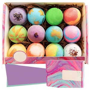 Bombes de bain sphériques effervescentes au sel pour un nettoyage en profondeur, emballage personnalisé, style mignon, impression par transfert thermique, BATHING - Product Image 2