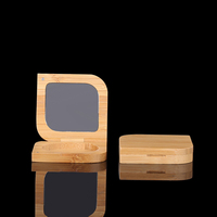 Vente en gros bambou naturel magnétique bricolage fard à joues étui Compact fard à paupières maquillage Palette boîte avec miroir