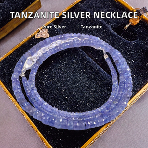 Collar de Plata de Ley con Tanzanita, Joyería Fina, Certificado por Terceros, Clásico para Bodas, Chapado en Plata, Signo Zodiacal - Product Image 2