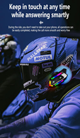Headset Helm Motor C10 Peredam Kebisingan Nirkabel 5.4 Headphone Musik untuk Berkendara dengan Lampu RGB