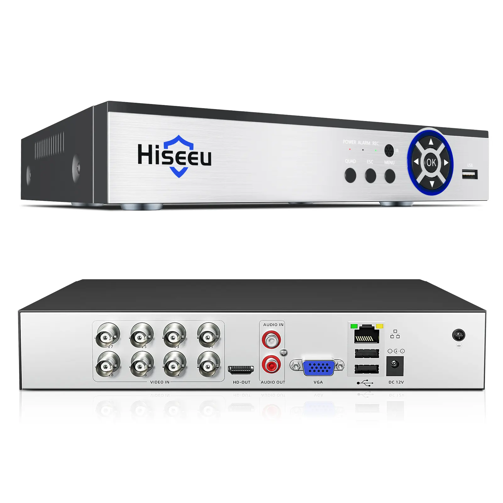 Hiseeu 5mp 8 canaux DVR H.265 + enregistreur vidéo numérique détection de mouvement AHD/TVI/CVI/x6/IP analogique 5 en 1 DVR hybride
