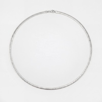 Collar de Plata de Ley 925 Chapado en Oro de 18K y Oro Blanco, de Doble Cara, Hecho a Mano en Italia