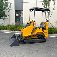 Mini Compact Skid Steer Loader Tipe Ride-on dengan Hidrolik Tambahan Bersertifikasi CE untuk Pekerjaan Kebun Perkebunan, Skid Steer Track Kecil
