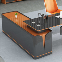 Bureau de direction de luxe en forme de L, style moderne et simple, en matériau HDF E0, fabrication directe d'usine, OEM/ODM
