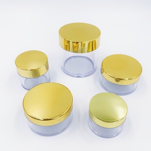 Pot de luxe transparent vide pour poudre libre, paillettes et poudre à ongles, en plastique, avec couvercle or rose, disponible en 3g, 5g, 10g, 15g, 30g, 50g, 60g - Product Image 2