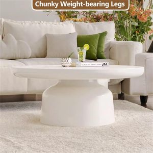 Ajunion kem phong cách Bàn cà phê phòng khách đồ nội thất cuối bảng tròn bằng gỗ trắng Bàn cà phê với Chunky trọng lượng-mang chân - Product Image 6