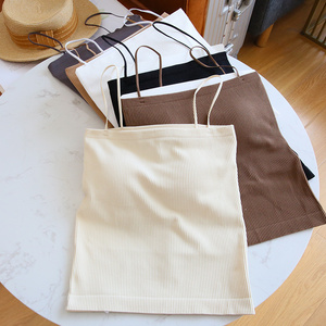 Gilet con imbracatura in tinta unita alla moda EasyCore con cuscinetto fisso da ragazza in stile coreano può indossare da esterno canottiere reggiseno - Product Image 1