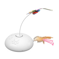 Jouet interactif pour chat en plastique OEM ODM avec lumières, évitement automatique d'obstacles, plumes et moteur électrique pour animaux de compagnie