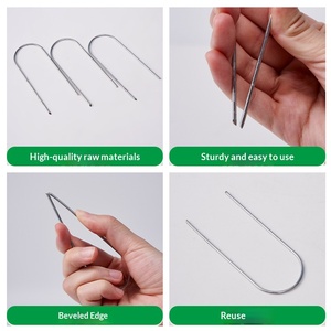 Estacas <span class=keywords><strong>de</strong></span> Jardín en Forma <span class=keywords><strong>de</strong></span> U <span class=keywords><strong>de</strong></span> Acero Inoxidable DaringFish para Control <span class=keywords><strong>de</strong></span> Malezas, Fijación <span class=keywords><strong>de</strong></span> Película <span class=keywords><strong>de</strong></span> Cobertura, Estacas para Césped, Invernadero y Paisajismo - Product Image 2