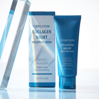 Siap Kirim Grosir Paket Biru Kolagen Masker Malam Anti Penuaan Melembapkan Perawatan Kulit Wajah Produk Kecantikan Tidur