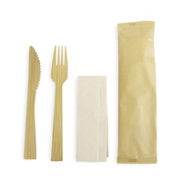 Ensemble de couverts en bambou biodégradable écologique de 170 mm, sans plastique, vaisselle jetable pour les fêtes