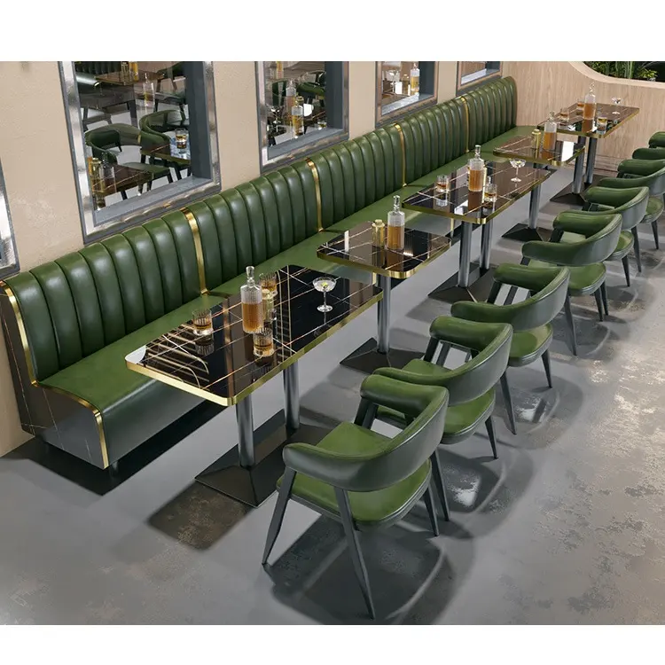 L shape restaurant narghilè lounge furniture bar cafe booth pu leather night club sofa pub bar chair e table counter set