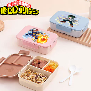 Boîte à lunch <span class=keywords><strong>My</strong></span> <span class=keywords><strong>Hero</strong></span> <span class=keywords><strong>Academia</strong></span> avec couvercle rabattable, boîte à lunch de pique-nique, boîte à lunch séparée Bakugou Katsuki, livrée avec des couverts, boîte bento - Product Image 2