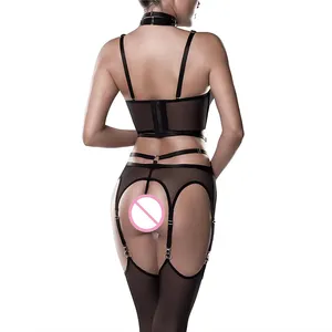 Conjunto de Bondage de cuerpo completo, ropa interior de mujer, Correa Sexy, liguero, arnés de cuero gótico, Bdsm, tirantes eróticos para muslos, fetiche