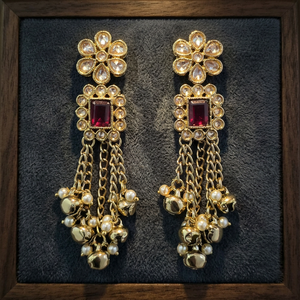 Mayoristas de Joyería Artificial de Moda en India, Pendientes de Perlas Antiguas con Baño de Mehndi 901859 - Product Image 4