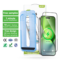 Aurey Anti-poussière HD Clear Easy fit 21d film protecteur d'écran en vrac incassable pour iphone15 14 13 12 promax