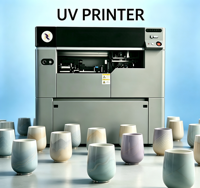 Imprimante UV cylindrique haute vitesse avec empileur d'encre, entretien facile, machine d'impression rotative pour la production en série de tasses et de bouteilles