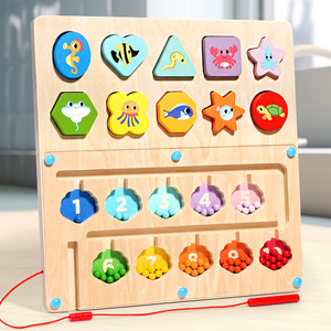 Nouveau 2026 Jouet Montessori 2 en 1 pour bébé : <span class=keywords><strong>Jeu</strong></span> de labyrinthe de perles et de tri de couleurs, éducatif, pour l'apprentissage des formes et le développement sensoriel - Product Image 1