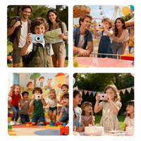 Meilleur cadeau, style rétro, caméra miniature pour enfants, jeux de puzzle intégrés, vidéo HD 1080p