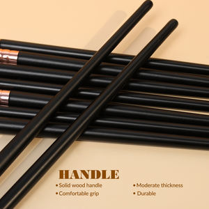 Nouveauté, pinceaux de maquillage de luxe multifonctionnels noirs personnalisés de <span class=keywords><strong>bonne</strong></span> qualité, pinceaux pour les <span class=keywords><strong>yeux</strong></span> et le visage en bois, logo personnalisé, avec un barillet - Product Image 5