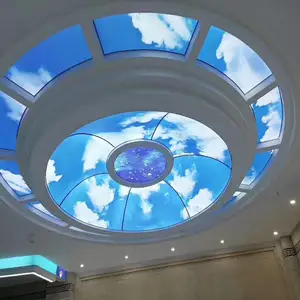 商场天空设计屋顶装饰聚氯乙烯拉伸天花板薄膜紫外印刷广告灯箱
