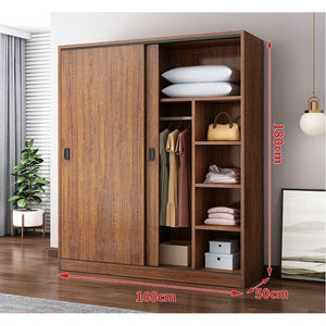 מודרני בית פשוט חדר השכרת חדר שינה mdf ארון ארון ארון ארון בגדים עם דלת הזזה - Product Image 3