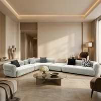 Canapé d'angle moderne en tissu bouclé - Canapé d'angle durable et écologique pour appartement, hôtel, villa, salon
