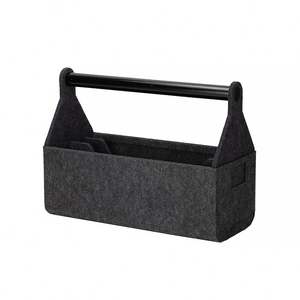 Panier de rangement en feutre Sac de rangement pliable polyvalent de grande capacité avec poignées en bois - Product Image 3