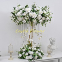 FB034 Großhandel Hochzeit Seiden-Rotrosen Blumen-Tischdekoration Künstlicher Großer Blumenball für Event- und Party-Dekoration