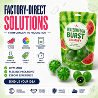 Bonbons gélifiés en forme de pastèque, fourrés à la saveur pastèque, bonbons moelleux en vrac, vente en gros