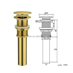 Wholesale Promotion Public Place Brass g 1 1/<strong>4</strong>" Free Flow Basin Drain <strong>Sink</strong> <strong>Strainer</strong> Waste for Basin Black - Product Image 5