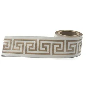 Großhandel Jacquard Ribbon Hersteller Gesticktes griechisches Schlüssel vorhang Trim Tape Geometrisches Muster Gewebtes Stoffband für Dekor