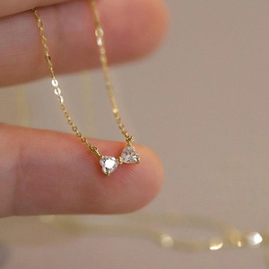 Collana con ciondolo a forma di cuore per donna, gioielli semplici e alla moda, regalo per l'uso quotidiano - Product Image 2