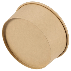 Bol à salade biodégradable avec couvercle, emballage à emporter, boîtes carrées en kraft jetables, conteneur alimentaire rond en papier, jetable - Product Image 5