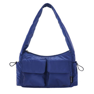 Bolso de Hombro Simple y Elegante con Múltiples Bolsillos, Material de Poliéster, Detalle de Lazo, Adecuado para Salidas Diarias y Viajes - Product Image 1