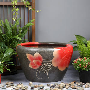 <span class=keywords><strong>ปลาทอง</strong></span>เซรามิกจิ่งเต๋อเจิ้น พร้อมฐานไม้เนื้อแข็ง ดีไซน์ภูมิทัศน์จีน ตู้ปลาขนาดใหญ่สำหรับใช้ในสวน - Product Image 6