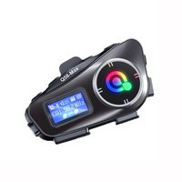 Casque de moto avec interphone bidirectionnel de haute qualité Pro 500m, casque d'interphone pour moto en plastique ABS avec partage de musique et éclairage