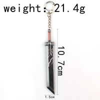 Gothique Jeu Final Fantasy 7 Arme Modèle Nuage Strife Buster Épée Porte-clés Hommes Métal Zack Couteau Porte-clés Cosplay Llaveros Nouveau