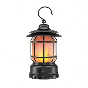 <b>Solar</b> Rechargeable Led Camping Satchel Retro Style Outdoor Warm Multifunctional Tent Light Battery <b>Powered</b> <b>Lantern</b> Custom Logo - Product Image 1