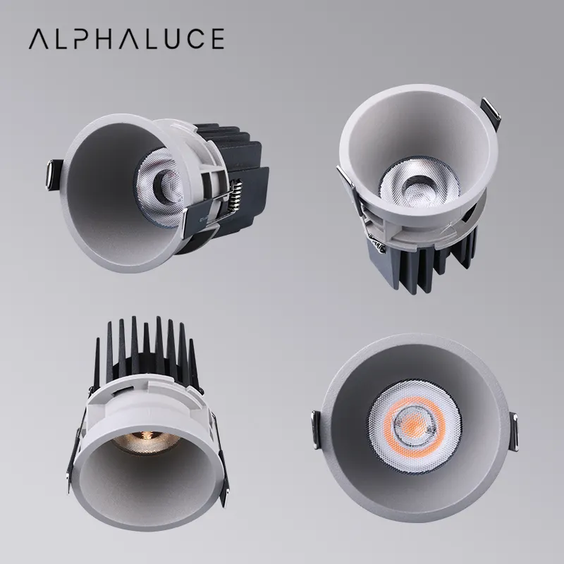 Alpha Hotel Project Antiglair Cob éclairage rond creux réglable Ip54 Downlight Led