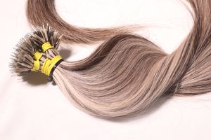 Nano ring extensions de cheveux raides blond cendré (mélange #8/60/613) couleur marron de qualité supérieure vente en gros - Product Image 5