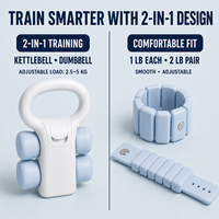 Kit d'entraînement de force portable, ensemble haltères et kettlebells 2-en-1 avec poids portables pour la maison, vente en gros de matériel de fitness