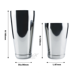 550ml + 750ml (18oz + 25oz) en acier inoxydable droit Boston Cocktail <span class=keywords><strong>Shaker</strong></span> Tin to Tin Set - Product Image 2