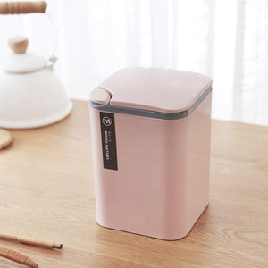 Conveniente Mini cubo de basura de plástico PP con tapa de prensa Cubo de almacenamiento superior abierto para almacenamiento de basura en el hogar y la Oficina - Product Image 2