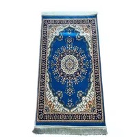 Tapis de prière musulman très vendu, motif médaillon épais, doux, tapis de prière islamique turc en nylon lavable et antidérapant