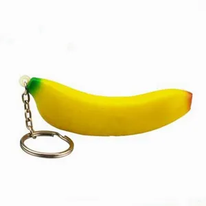 Customized Banana/Orange/Strawberries/Grapes/Apple/Lemon Squeeze Release Keychain Toy Slow Rising Stress Relief Toy