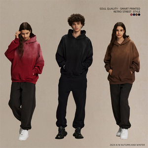 Sudadera con Capucha de Diseño Personalizado de Alta Calidad, 100% Algodón, Colores a Elección, Hombros Caídos, Estilo Desgastado, Talla Grande para Hombre - Product Image 4