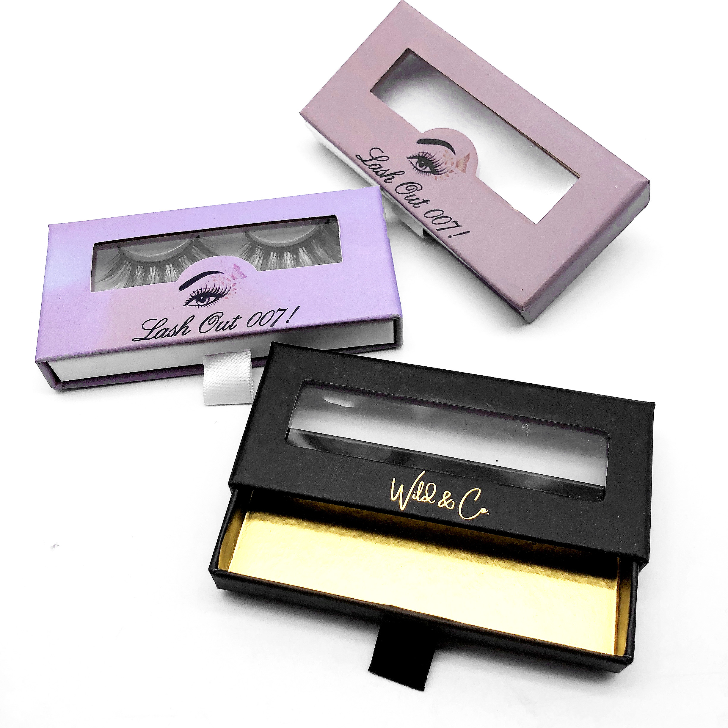 eyelash packaging box black and gold