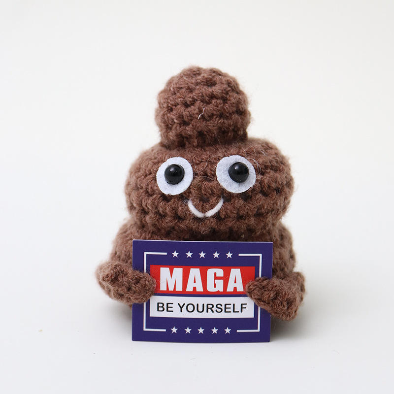 Brown poop blue m card