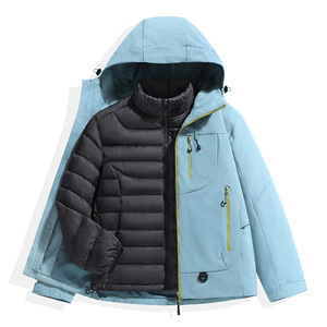 <span class=keywords><strong>Chaqueta</strong></span> Impermeable Transpirable con Cremallera 3 en 1 para Mujer, <span class=keywords><strong>Chaqueta</strong></span> de Senderismo para Otoño e Invierno, Cortavientos, Impermeable, con Forro Polar para <span class=keywords><strong>Hombre</strong></span> - Product Image 4